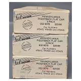 Two Walthers HO Scale Pennsylvania Piggyback Flat Car 3-Pack Kits