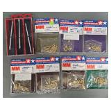 Ten Tamiya 1/35 Military Miniature Scale Brass Projectiles and Barrels