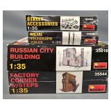 Four MiniArt 1:35 Scale Buildings And Accessories Model Kits in Original Boxes