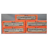 Five Rivarossi HO scale Pennsylvania Ribbed Side Passenger Cars in Original Boxes