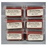 Six Red Caboose N Scale Boone Valley Covered Hoppers in Original Boxes