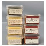 Seven N Scale Hoppers in Clear Cases