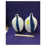 Vintage hand blown art glass bulb vase. Both for