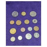 15 Foreign coins of various years valued at $2 to