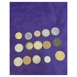 15 Foreign coins of various years valued at $2 to