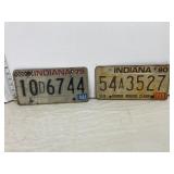 2 Indiana License plates