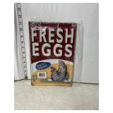 Fresh eggs metal sign- reproduction