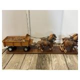 WOOD HORSE DRAWN WAGON