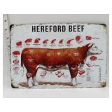 METAL SIGN- HEREFORD BEEF