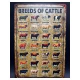 METAL SIGN- BREEDS OF CATTLE