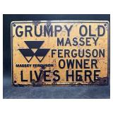 METAL SIGN- GRUMPY OLD MASSEY FERGUSON OWNER