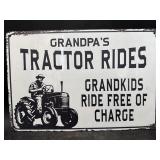 METAL SIGN- GRANDPAS TRACTOR RIDES