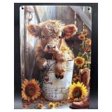 METAL SIGN- CALF IN PAIL