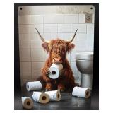 METAL SIGN- HIGHLAND COW TOILET PAPER