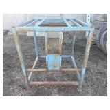 Blue metal feed chute for totes