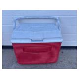 Red Rubbermaid cooler