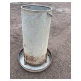 Galvanized chicken feeder