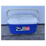 Blue thermos cooler