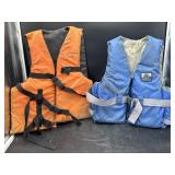 2 adult life jackets