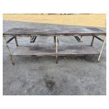 Metal framed bench
