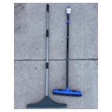 Blue squeegee brush and green brush
