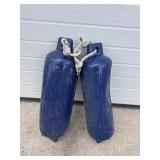 2 blue boat bumpers