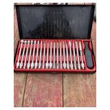 Screw driver set in black metal box