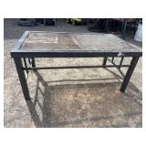 Metal frame, glass top patio coffee table