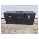 Black plastic tool box