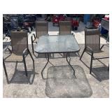 Square glass top patio table w/ 4 chairs
