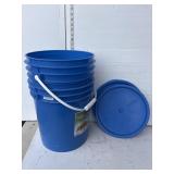 2 blue pails