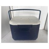 Dark blue Coleman cooler