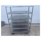 Metal self unit on casters