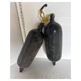 2 black boat bumpers