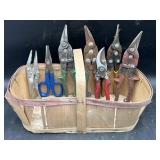 Lot of tin snips, misc