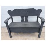 Black wood bench