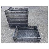4 black crates