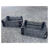 2 black crates