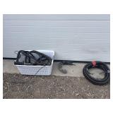 White basket w/ black tubing, misc