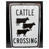 Metal sign- Cattle crossing
