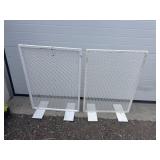 2 white metal dividers
