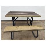 Metal frame 4ft picnic table