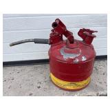 Red metal fuel can
