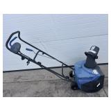 Light blue electric snowblower