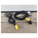2 black extension cords