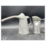 vintage metal oil can w/ flexible spout & pitcher