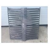 Grey metal tractor grill
