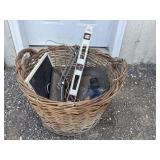 Basket with level, blades, misc