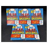 5 packs of Fleer 1990 baseball card packs