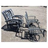 6 metal framed patio chairs - 2 are swivels